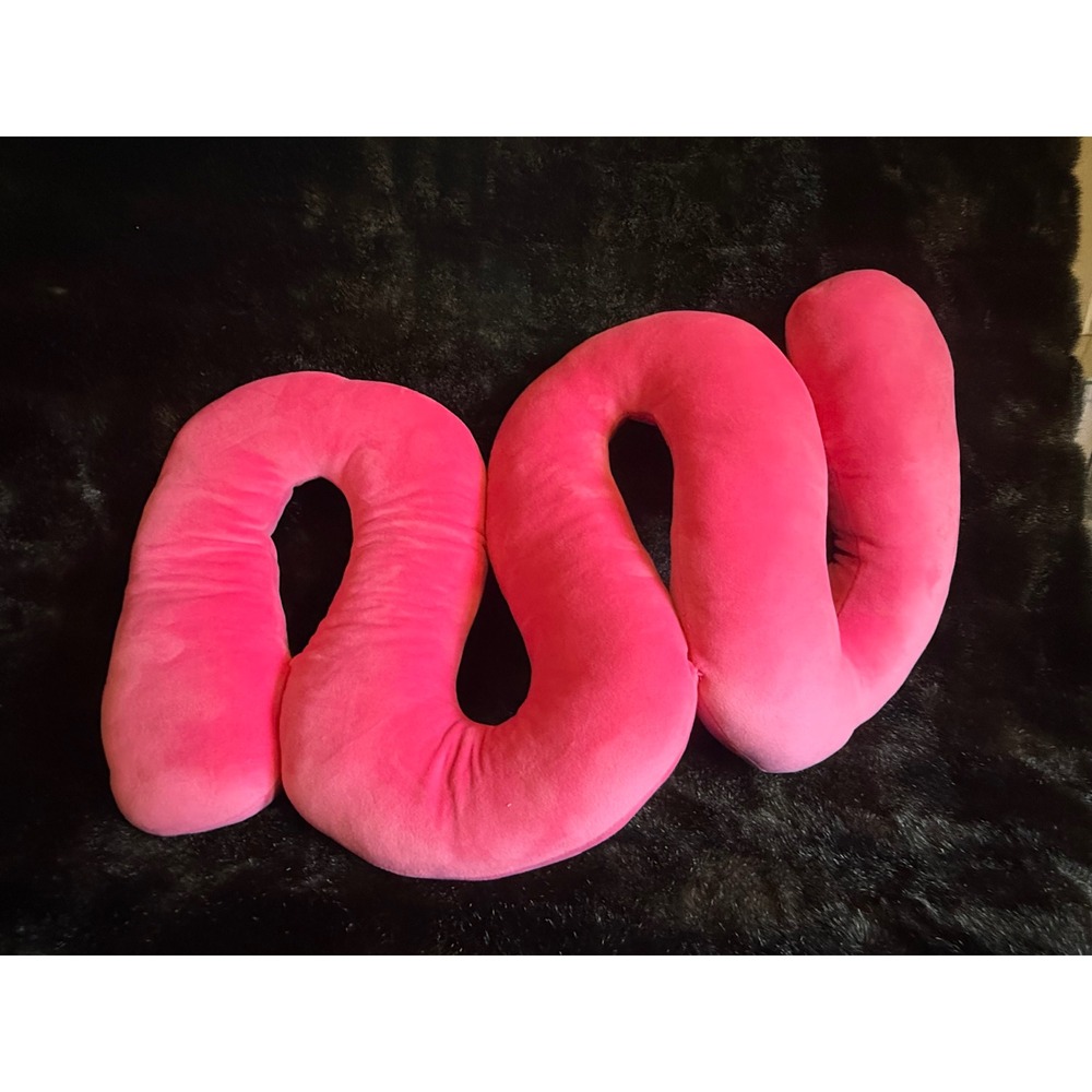 Isaac Mizrahi New York Hot Pink Noodle Sculptural Decorative Plush Pillow